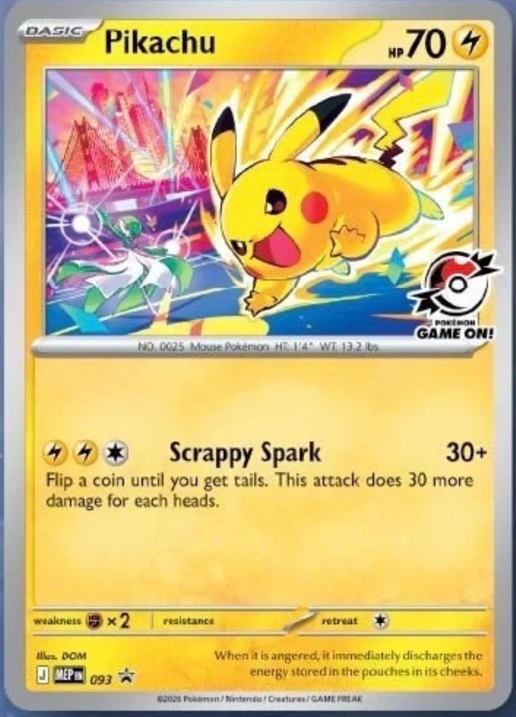 PIkachu [Game On] #93 Promo — Pokémon Card Price Guide & Values | PokeGoTo
